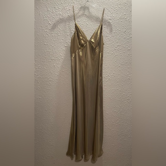 Anthropologie Metallic/Gold Maxi Dress. - Picture 1 of 7